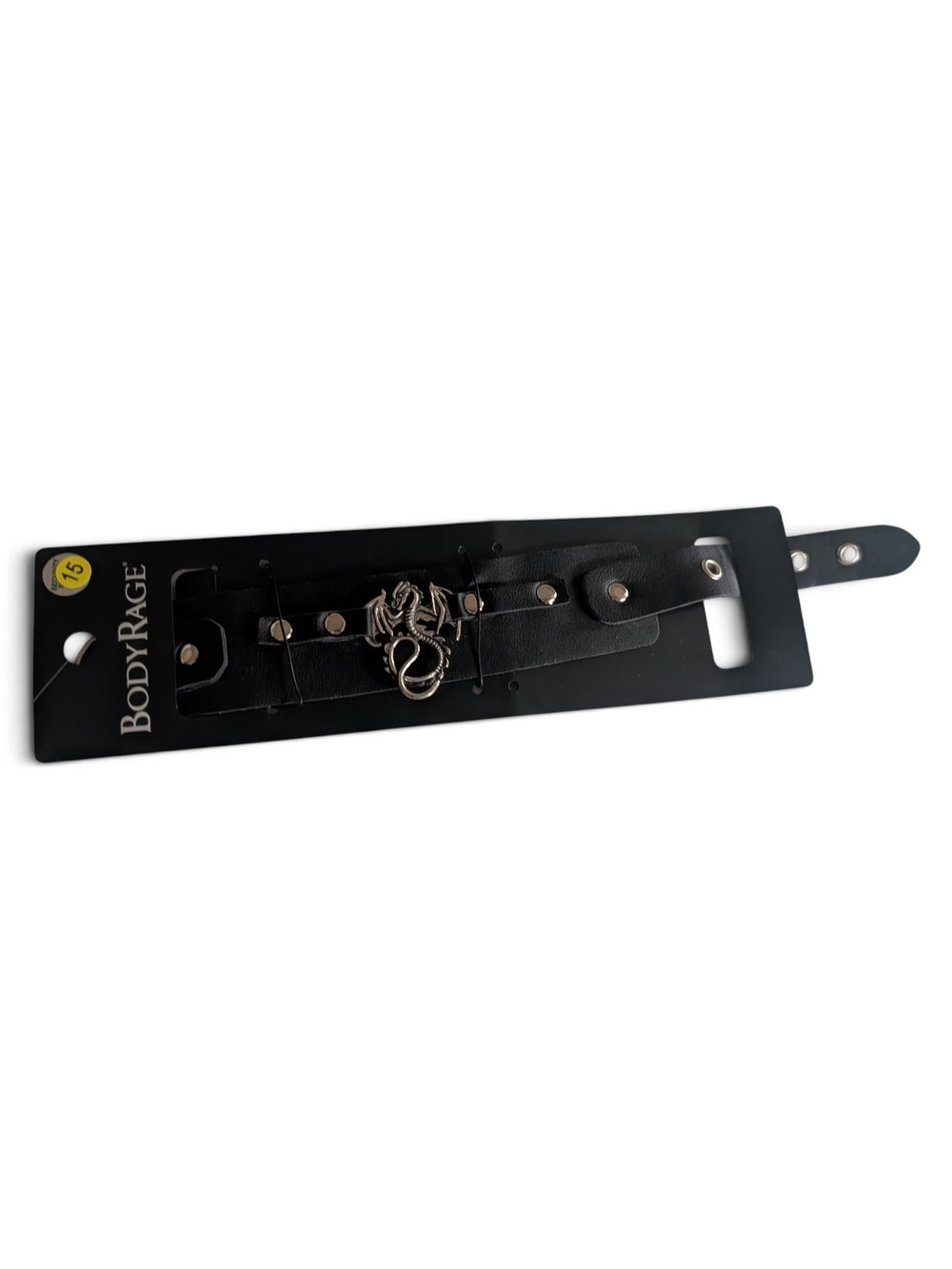 Black Leather Dragon Stud Cuff